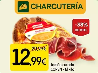 Oferta de Coren - Jamón Curado por 12,99€ en Dialprix