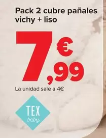 Oferta de Pack 2 Cubre Panales Vichy + Liso  por 7,99€ en Carrefour