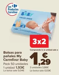 Oferta de Carrefour Baby - Bolsas Para Panales My por 1,93€ en Carrefour