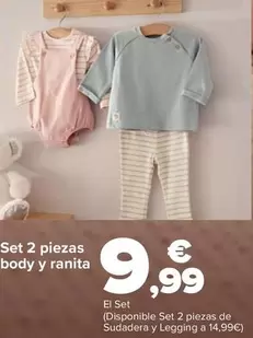 Oferta de Set 2 Piezas Body Y Ranita por 9,99€ en Carrefour