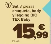 Oferta de Tex Baby - Set 3 Piezas Chaqueta Body Y Legging Bio  por 15,99€ en Carrefour