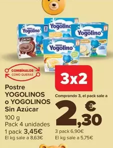 Oferta de Yogolinos - Postre O Sin Azucar por 3,45€ en Carrefour