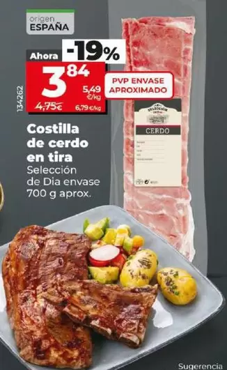 Oferta de Seleccion De Dia - Costilla De Cerdo En Tira por 3,84€ en Dia