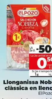 Oferta de Elpozo - Salchichón Nobleza Clásico En Lonchas por 1€ en Dia