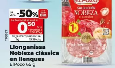 Oferta de Elpozo - Salchichon Nobleza Clasico En Lonchas por 1€ en Dia