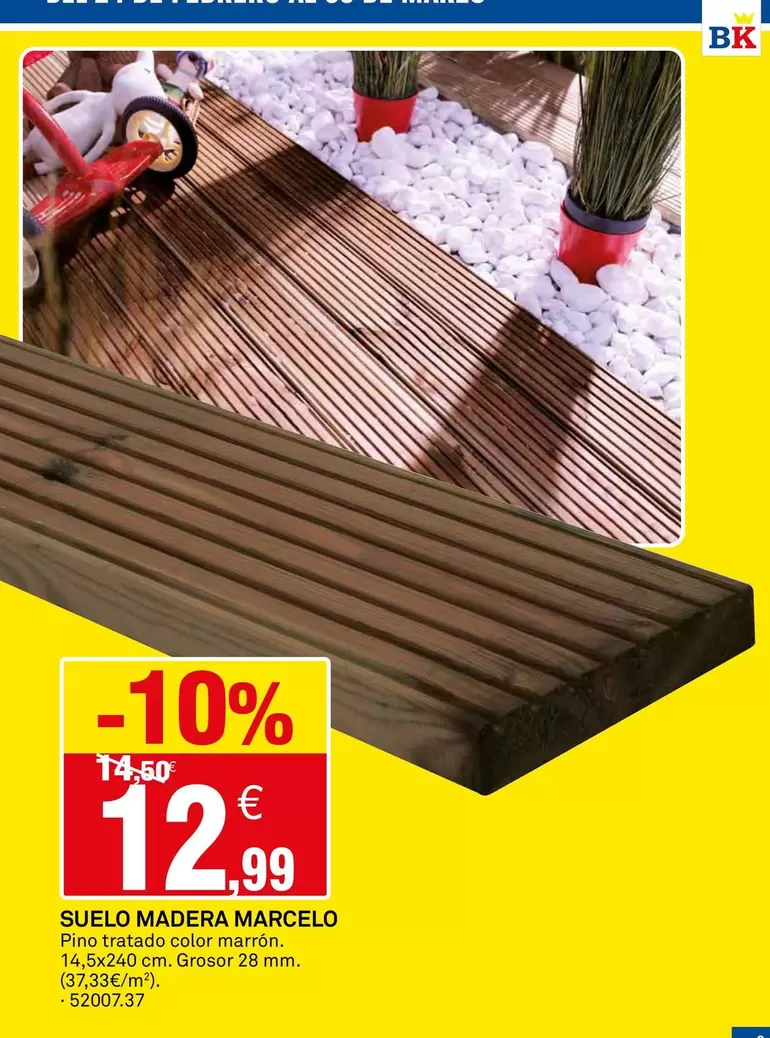 Oferta de Suelo Madera Marcelo por 12,99€ en Bricoking