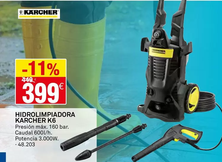 Oferta de Kärcher - Hidrolimpiadora K6 por 399€ en Bricoking