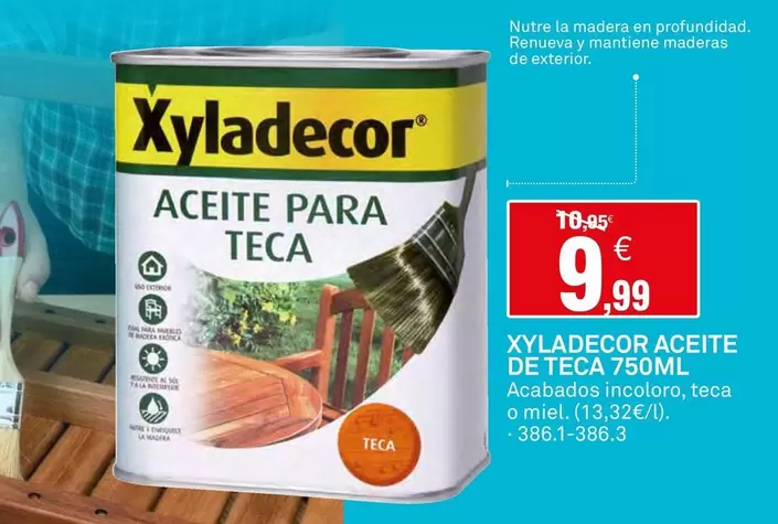 Oferta de Xyladecor - Aceite De Teca por 9,99€ en Bricoking