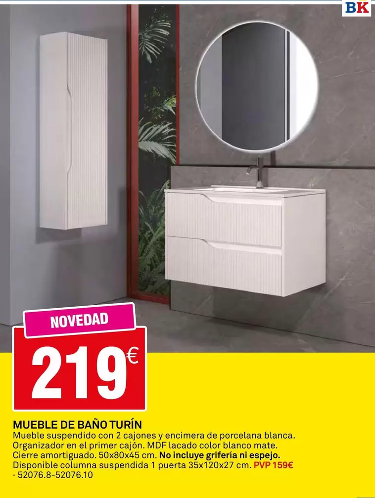 Oferta de Mueble De Bano Turín por 219€ en Bricoking