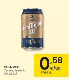 Oferta de San Miguel - Cerveza Tostada por 0,58€ en Eroski