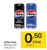 Oferta de Pepsi - Refresco De Cola por 0,5€ en Eroski