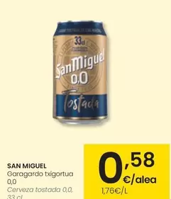 Oferta de San Miguel - Cerveza Tostada por 0,58€ en Eroski