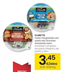 Oferta de Florette - Ensalada Completa De Pasta Integral Y De Pasta Y Atun por 3,45€ en Eroski