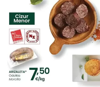 Oferta de Arizaleta/ Morcilla por 7,5€ en Eroski