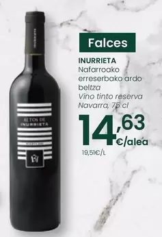 Oferta de Inurrieta - Vino Tinto Reserva Navarra por 14,63€ en Eroski