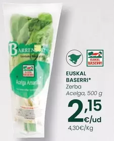 Oferta de Euskal Baserri - Zerba Acelga por 2,15€ en Eroski