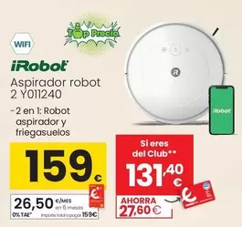 Oferta de Irobot - Aspirador Robot 2 YO11240 por 159€ en Eroski