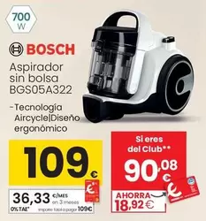 Oferta de Bosch - Aspirador Sin Bolsa BGS05A322 por 109€ en Eroski