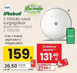 Oferta de Irobot - Aspirador Robot 2 YO11240 por 159€ en Eroski