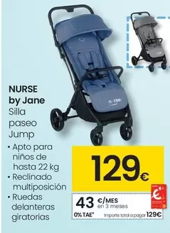 Oferta de Nurse By Jané - Silla Paseo Jump por 129€ en Eroski