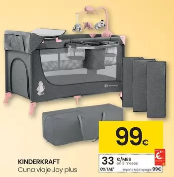 Oferta de Kinderkraft - Cuna Viaje Joy Plus por 99€ en Eroski