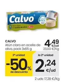 Oferta de Calvo - Atún Claro En Aceite De Oliva por 4,49€ en Eroski