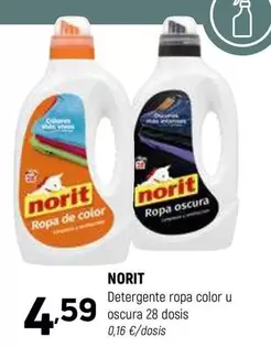 Oferta de Norit - Detergente Ropa Color U Oscura por 4,59€ en Coviran