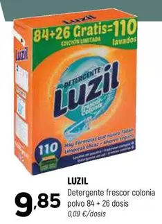 Oferta de Luzil - Detergente Frescor Colonia Polvo 84 + 26 Dosis por 9,85€ en Coviran