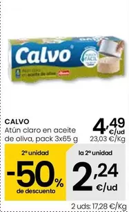 Oferta de Calvo - Atún Claro En Aceite De Oliva por 4,49€ en Eroski