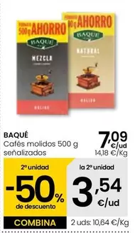 Oferta de Baqué - Cafés Molidos Señalizados por 7,09€ en Eroski