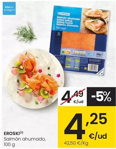 Oferta de Eroski - Salmón Ahumado por 4,25€ en Eroski