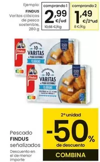 Oferta de Findus - Varitas Clásicas De Pesca Sostenible por 2,99€ en Eroski