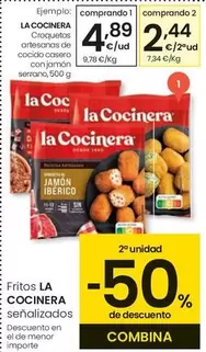 Oferta de La Cocinera - Croquetas Artesanas De Cocido Casero Con Jamon Serrano por 4,89€ en Eroski