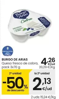 Oferta de Burgo De Arias - Queso Fresco De Cabra por 4,26€ en Eroski