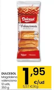 Oferta de Dulcesol - Magdalena Valenciana 12 Uds por 1,95€ en Eroski