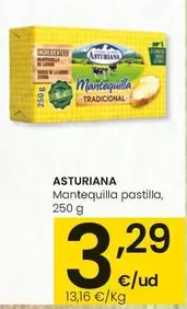 Oferta de Asturiana - Mantequilla Pastilla por 3,29€ en Eroski