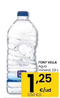 Oferta de Font Vella - Agua Mineral por 1,25€ en Eroski