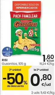 Oferta de Risi - Gusanitos por 1,6€ en Eroski