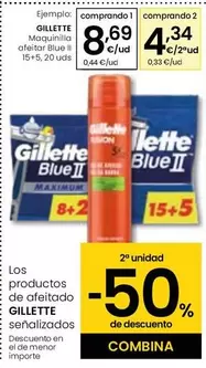 Oferta de Gillette - Maquinilla Afeitar Blue II 15+5 por 8,69€ en Eroski