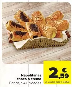 Oferta de Napolitanas Choco O Crema por 2,59€ en Carrefour Market