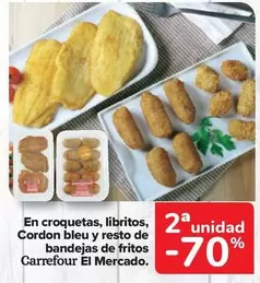 Oferta de Carrefour - En Croquetas, Libritos, Cordon Bleu Y Resto De Bandejas De Fritos El Mercado en Carrefour Market