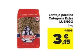 Oferta de Luengo - Lenteja Pardina Categoría Extra por 3,15€ en Carrefour Market