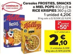 Oferta de Frosties - Cereales , Smacks O Miel Pops por 4,2€ en Carrefour Market