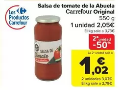 Oferta de Carrefour - Salsa De Tomate De La Abuela Original por 2,05€ en Carrefour Market