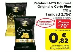 Oferta de Lay's - Patatas Gourmet Original O Corte Fino por 2,75€ en Carrefour Market