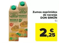 Oferta de Don Simón - Zumos exprimidos de naranja por 2,25€ en Carrefour Market