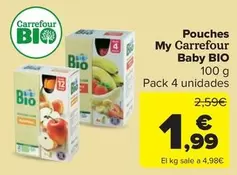 Oferta de Carrefour - Pouches My Baby Bio por 1,99€ en Carrefour Market