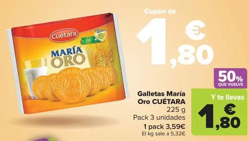 Oferta de Cuétara - Galletas Maria Oro por 3,59€ en Carrefour Market