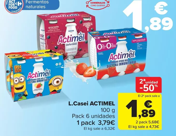 Oferta de Actimel - L.casei por 3,79€ en Carrefour Market