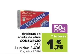 Oferta de Consorcio - Anchoas En Aceite De Oliva por 3,49€ en Carrefour Market